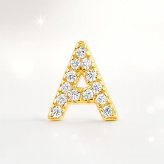 A Letter Stud Earring – 18k Yellow Gold