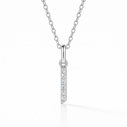 0.07ct - Arabic Letter Pendant - 18k White Gold – ا