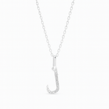 0.03ct - Arabic Letter Pendant 18k White Gold – ل