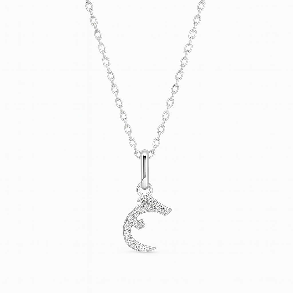 0.05ct - Arabic Letter Pendant White Gold – ج