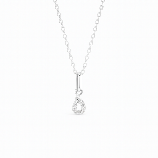 0.05ct - Arabic Letter Pendant 18k White Gold – و