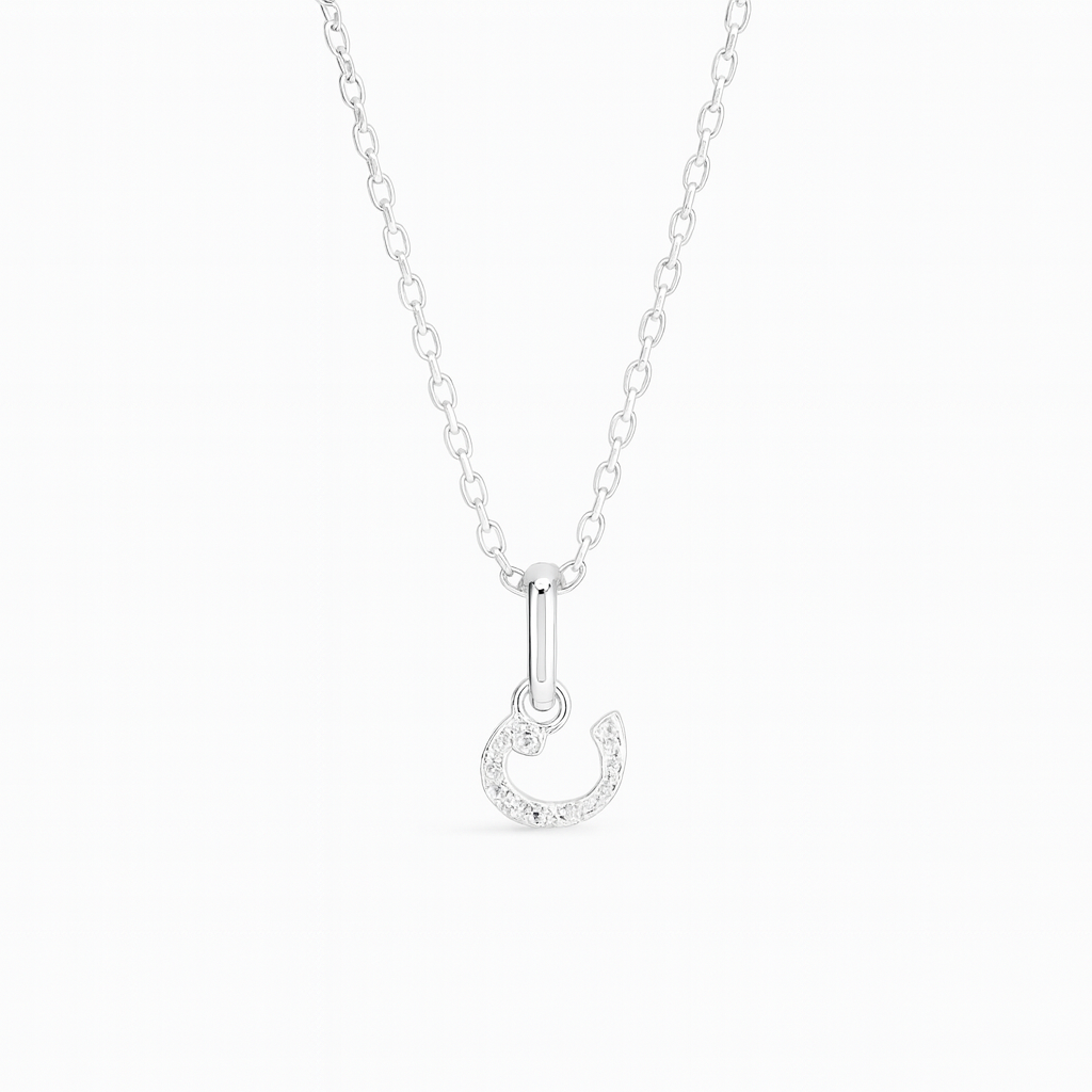 0.04ct - Arabic Letter Pendant in White Gold – ن