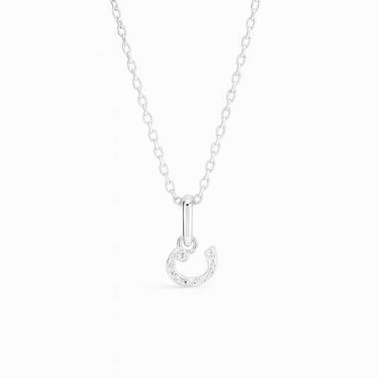 0.04ct - Arabic Letter Pendant in White Gold – ن