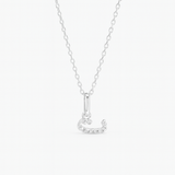 0.08ct - Arabic Letter Pendant  18k White Gold – ت