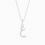 0.06ct - Arabic Letter Pendant – 18k White Gold (ع)