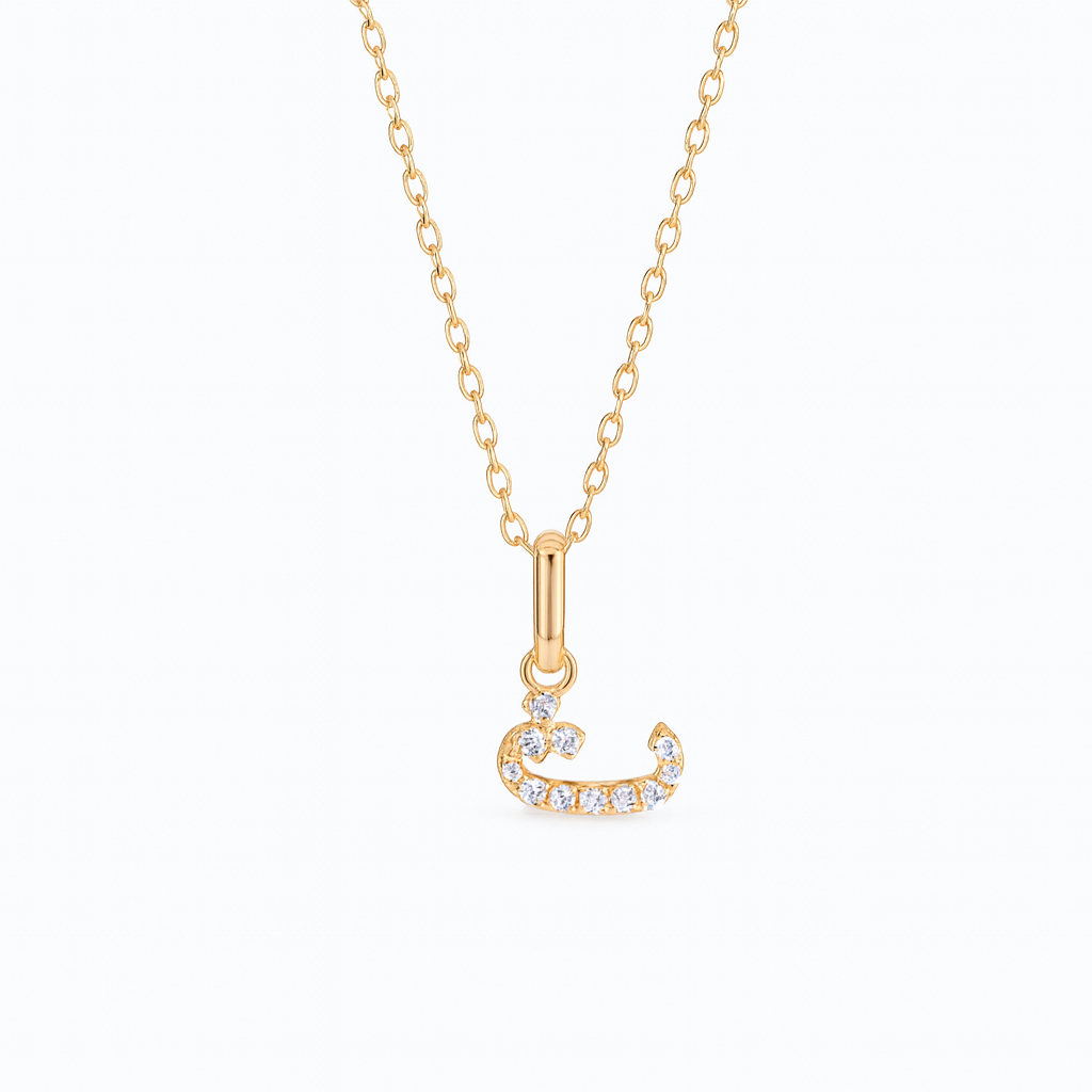0.06ct - Arabic Letter Pendant in 18k Yellow Gold – ث