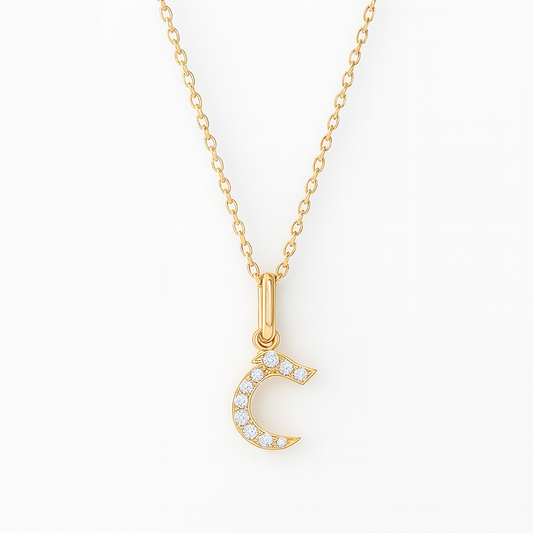 0.05ct - Arabic Letter Pendant in 18k Yellow Gold – ح