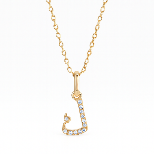 0.08ct - Arabic Letter Pendant - 18k Yellow Gold – ك