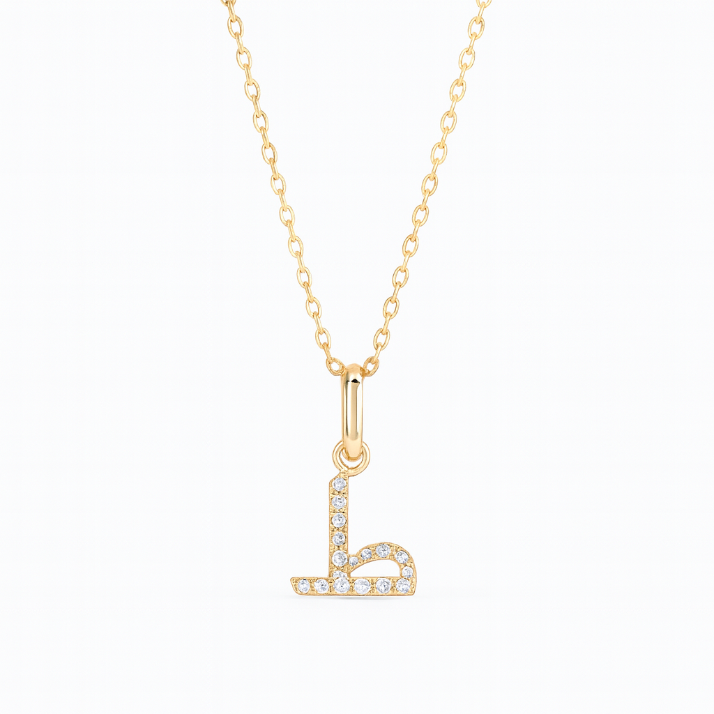 0.07ct - Arabic Letter Pendant in 18k Yellow Gold – ط
