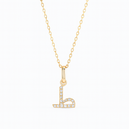 0.07ct - Arabic Letter Pendant in 18k Yellow Gold – ط