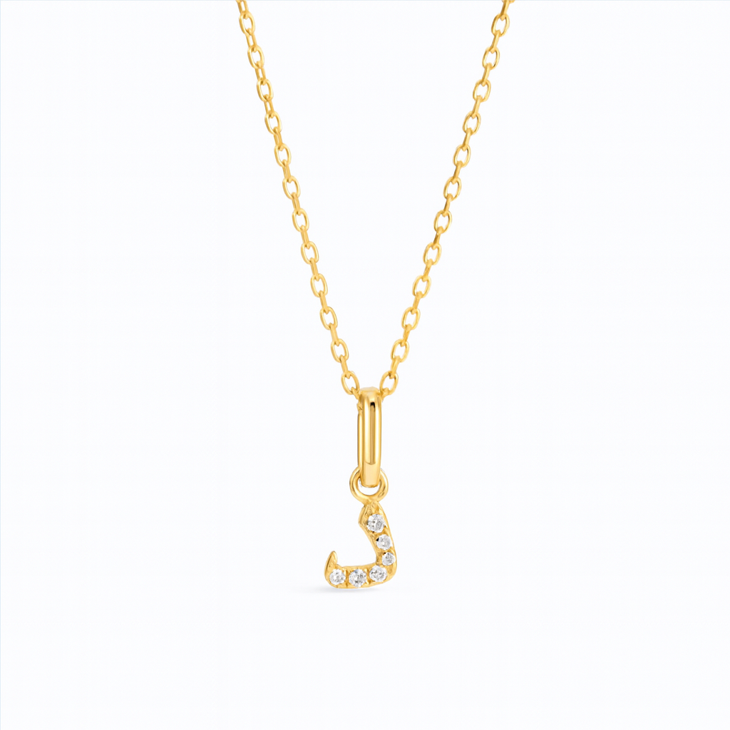 0.08ct - Arabic Letter Pendant - Yellow Gold – د