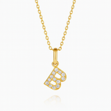 0.17ct - B Letter Pendant – 18K Yellow Gold