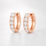 0.8 Carats -Channel Set Diamond Huggie Earrings - 18k Rose Gold