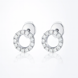 0.5 Carats Circular Lab-Grown Diamond Earrings - 18k White Gold