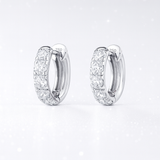0.85 Carats - Classic Diamond Huggie Earrings - 18k White Gold