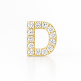 0.13cts "D" Letter Stud Earring Yellow Gold