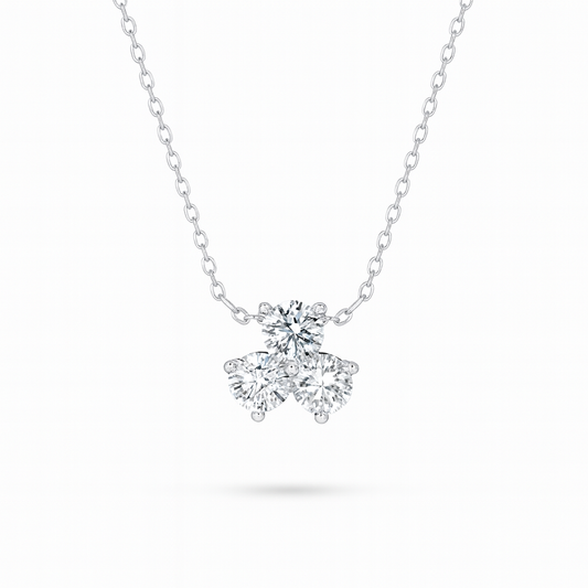 0.54ct - Diamond Cluster Pendant in White Gold