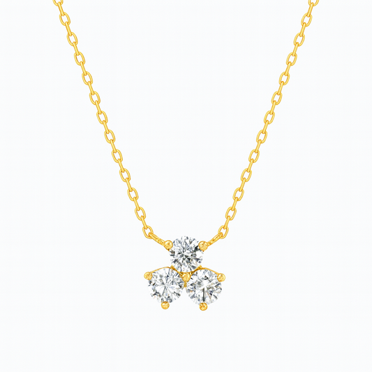 0.54ct - Diamond Cluster Pendant – 18k Yellow Gold