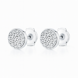 0.6 carats Diamond Disc Earrings –  18k White Gold