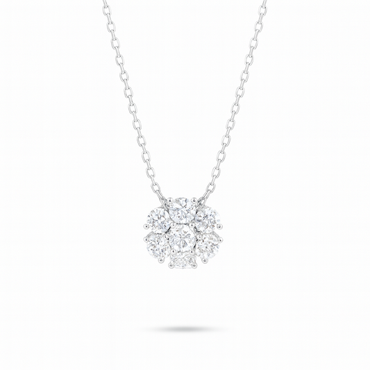 0.65ct - Diamond Flower Pendant – White Gold