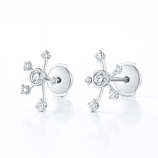 Diamond Galaxy Earrings White Gold