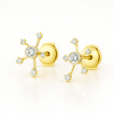 0.5cts Diamond Galaxy Earrings - 18k Yellow Gold