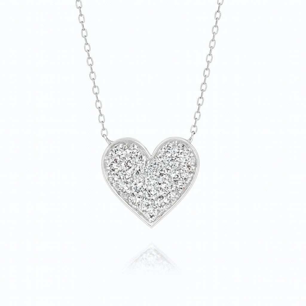 0.42ct - Diamond Heart Pendant in 18k White Gold