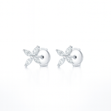 0.45ct Diamond Lily Pad Earrings 18k White Gold