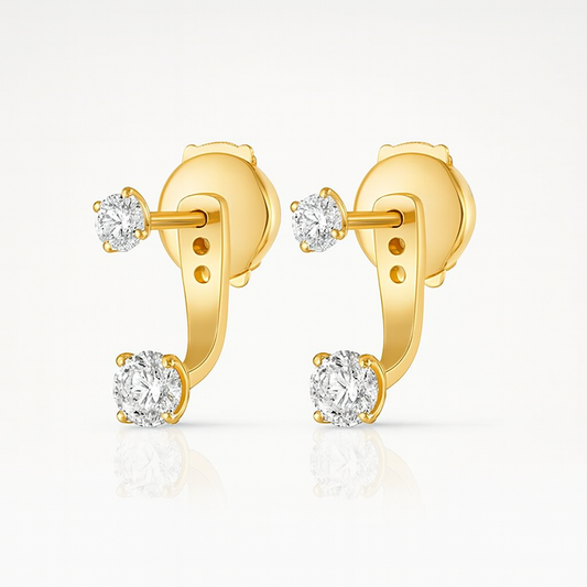 Diamond Raindrop Earrings Yellow Gold