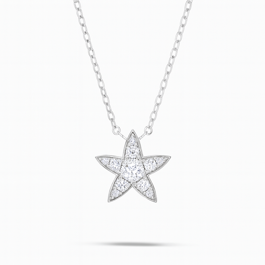 0.32ct - Diamond Star Pendant – White Gold
