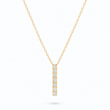 0.23ct - Diamond Bar Pendant – 18k Yellow Gold