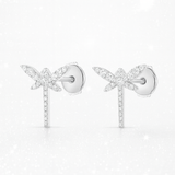 0.6ct Dragonfly Diamond Earrings - 18k White Gold