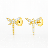 0.6ct Dragonfly Diamond Earrings - 18k Yellow Gold