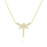 0.72ct - Dragonfly Diamond Pendant – 18k Yellow Gold