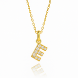 0.16ct - E Letter Pendant in Yellow Gold