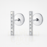 0.25ct Elegant Diamond Bar Earrings - 18k White Gold