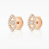 0.25 Carats Evil Eye Diamond Earrings - 18k Rose Gold