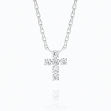 0.16ct - Extra Small Diamond Cross Pendant – 18k White Gold