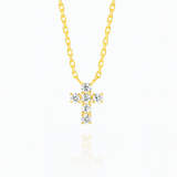 0.16ct - Extra Small Diamond Cross Pendant in Yellow Gold