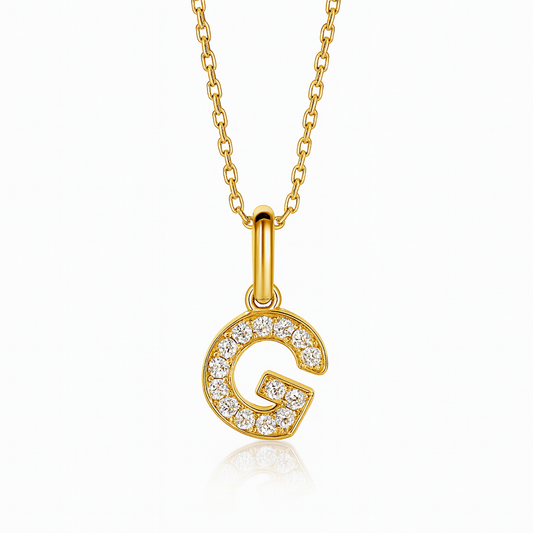 0.14ct - G Letter Pendant in 18k Yellow Gold