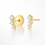 0.44cts Graduating Trio Diamond Bar Earrings – Yellow Gold