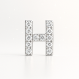 0.12cts "H" Letter Stud Earring White Gold