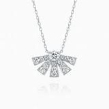 0.6ct - Half Sunrise Diamond Pendant – 18k White Gold