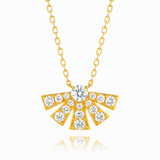 0.6ct - Half Sunrise Diamond Pendant – 18k Yellow Gold