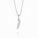 0.09ct - "I" Letter Pendant – 18k White Gold