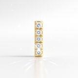 0.05cts "I" Letter Stud Earring Yellow Gold