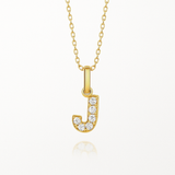 0.12ct - J Letter Pendant – 18k Yellow Gold