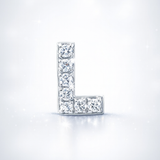 0.08cts "L" Letter Stud Earring White Gold