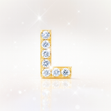 0.08cts "L" Letter Stud Earring Yellow Gold