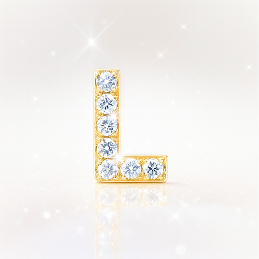 L Letter Stud Earring Yellow Gold
